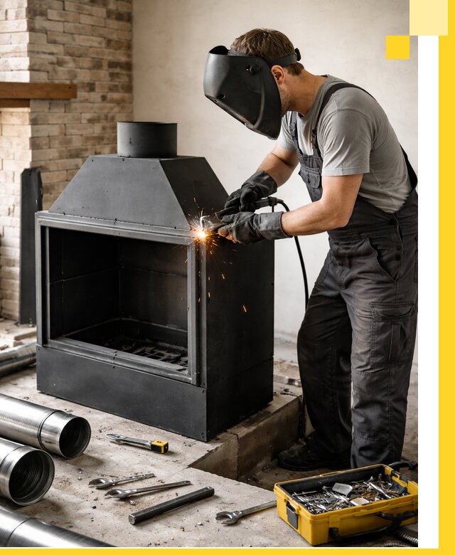 Продажа и установка металлических каминов в Южноуральске под ключ