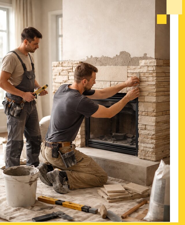 Установка и монтаж каминов для загородного дома в Южноуральске