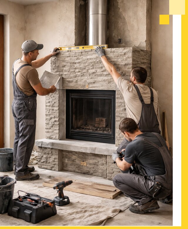 Профессиональный монтаж каминов под ключ в Южноуральске для дома