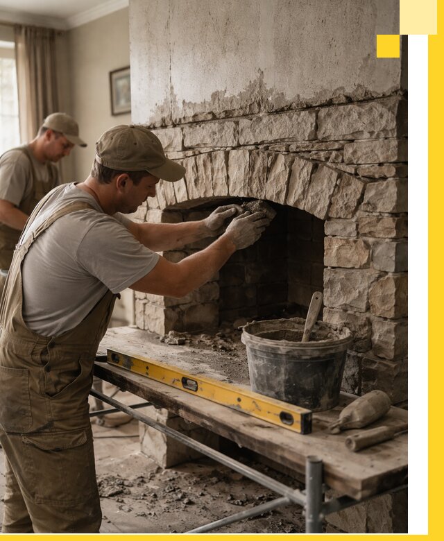 Изготовление каминов под ключ в Южноуральске, монтаж и отделка