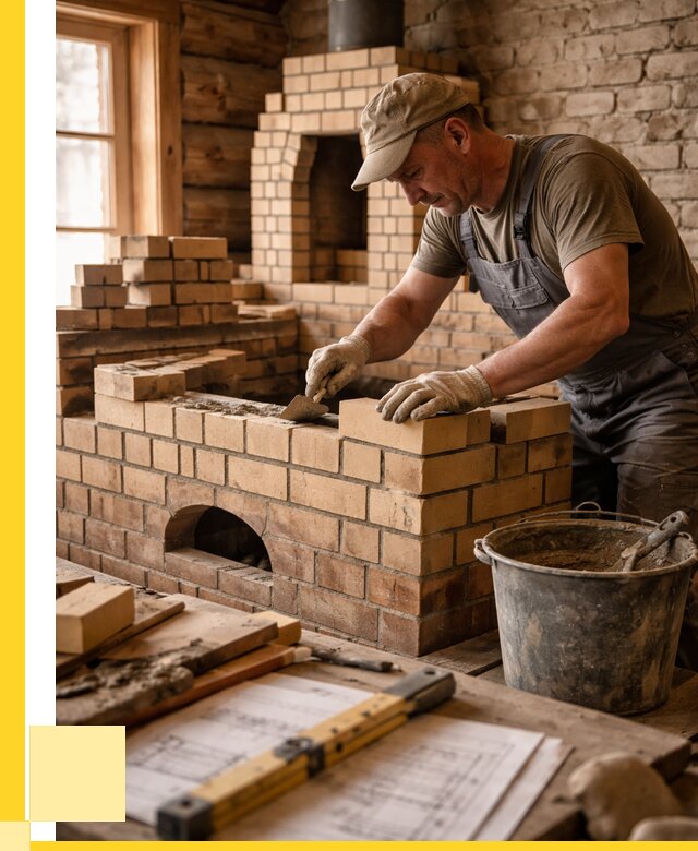 Кладка печей из кирпича в Южноуральске цены от 32808 р. - ЭриданЖрк