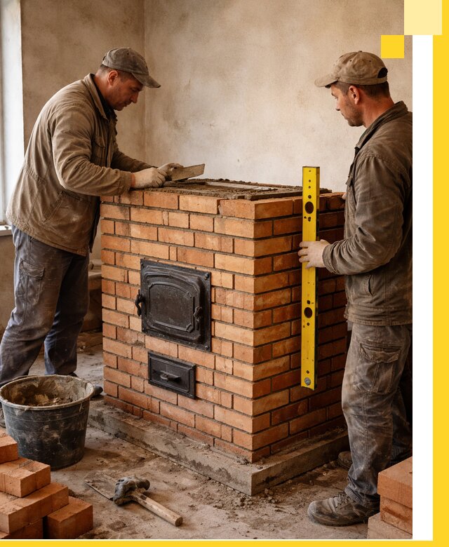 Отопительные печи под ключ в Южноуральске, установка и сборка