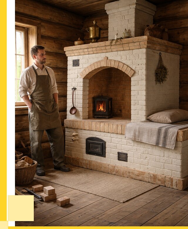 Русские печи с лежанкой под ключ в Южноуральске от 164040 р. ЭриданЖрк