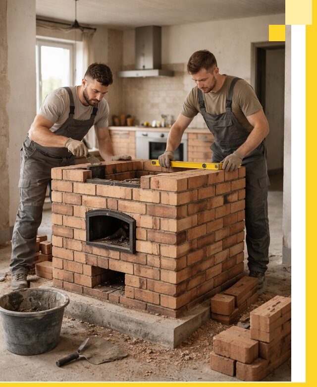 Установка и монтаж печей в частном доме в Южноуральске под ключ