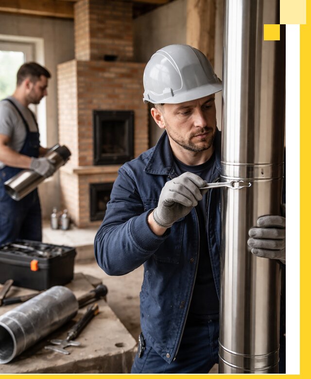 Профессиональный монтаж дымоходов для печей в Южноуральске