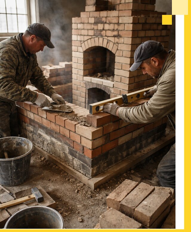 Изготовление и монтаж печей и каминов из кирпича в Южноуральске