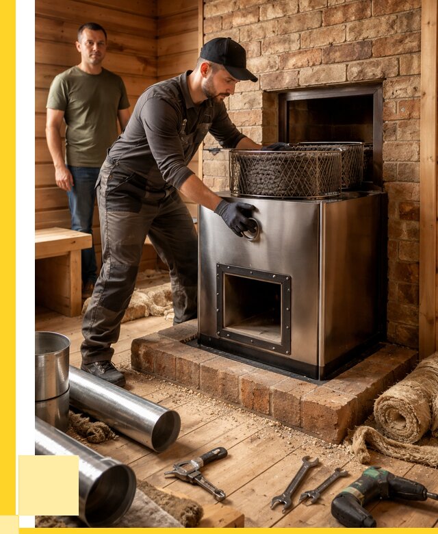 Монтаж банных печей под ключ в Южноуральске от 19685 р., ЭриданЖрк