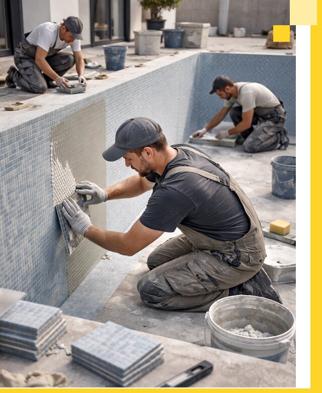 Облицовка бассейнов в Южноуральске плитка мозаика гидроизоляция