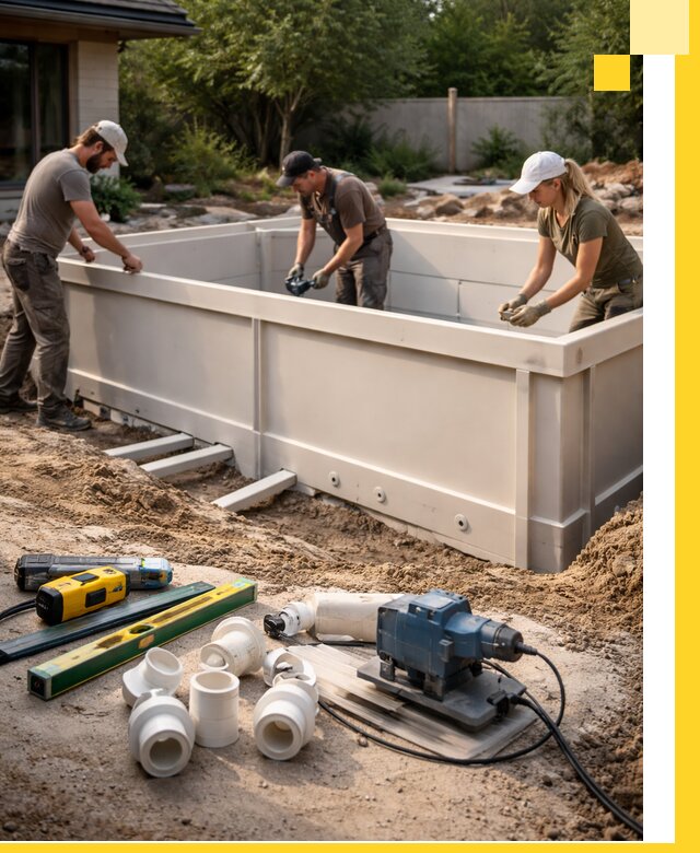 Установка полипропиленовых бассейнов под ключ в Южноуральске