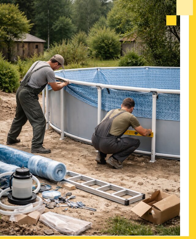 Установка и монтаж каркасных бассейнов в Южноуральске под ключ