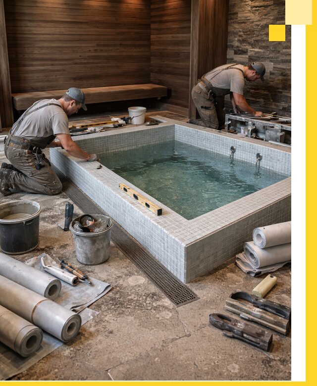 Установка и строительство бассейнов для сауны в Южноуральске