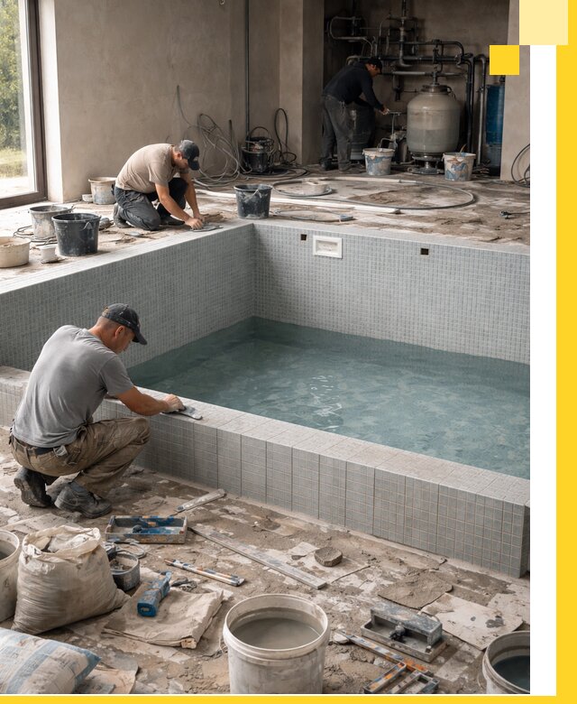 Строительство и монтаж бассейнов в помещении в Южноуральске