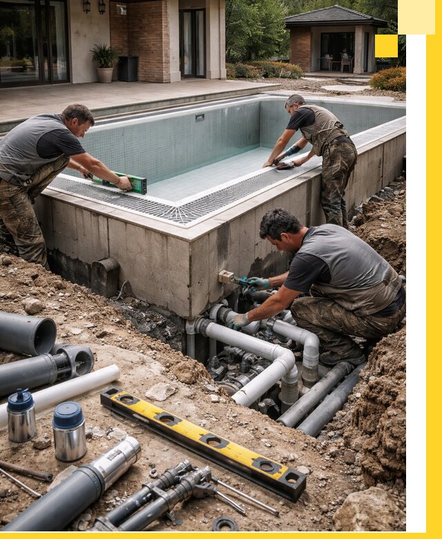 Строительство переливных бассейнов в Южноуральске под ключ