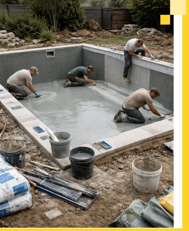 Изготовление и монтаж чаши бассейна под ключ в Южноуральске