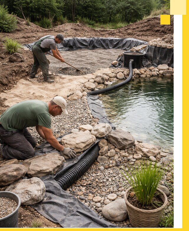 Строительство природных бассейнов и озер в Южноуральске под ключ