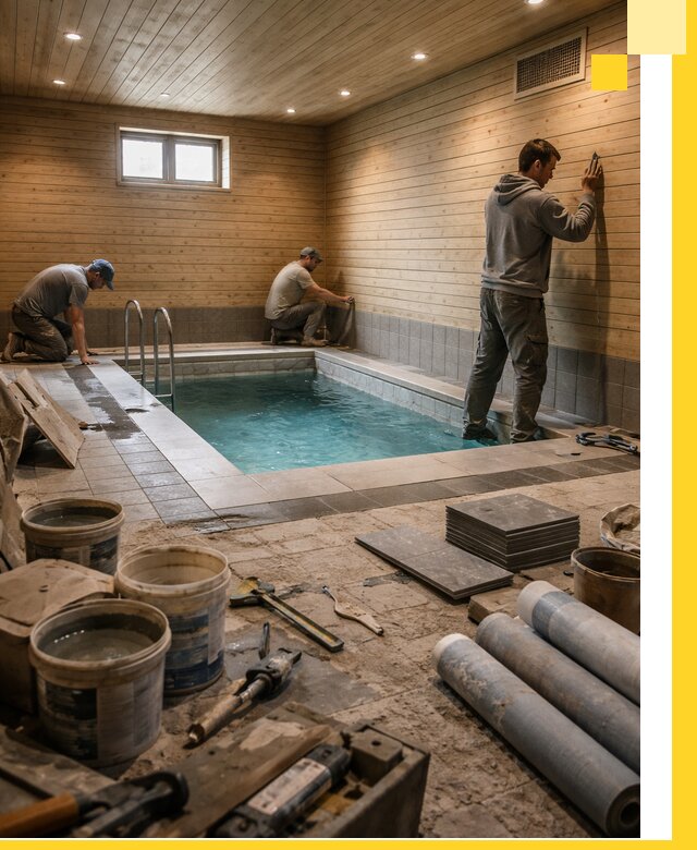 Строительство бани с бассейном и сауной под ключ в Южноуральске