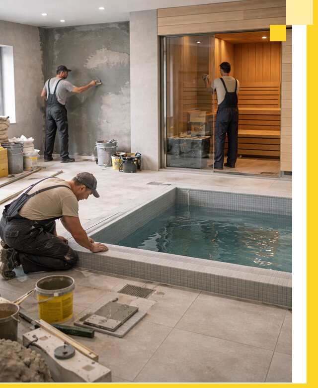 Проектирование и строительство сауны с бассейном в Южноуральске