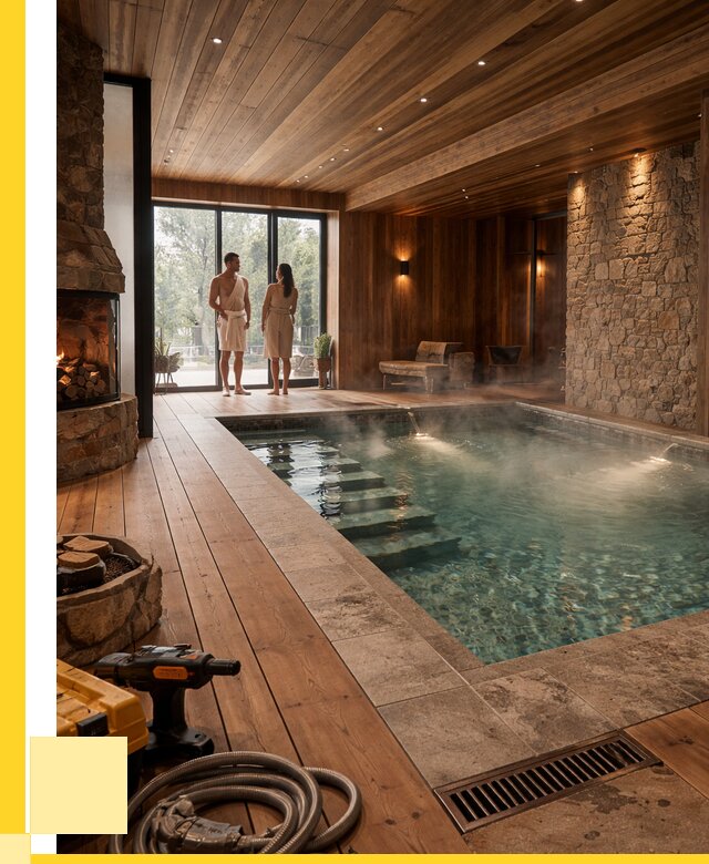 Проекты бань с бассейном под ключ в Южноуральске от 82020 р., ЭриданЖрк