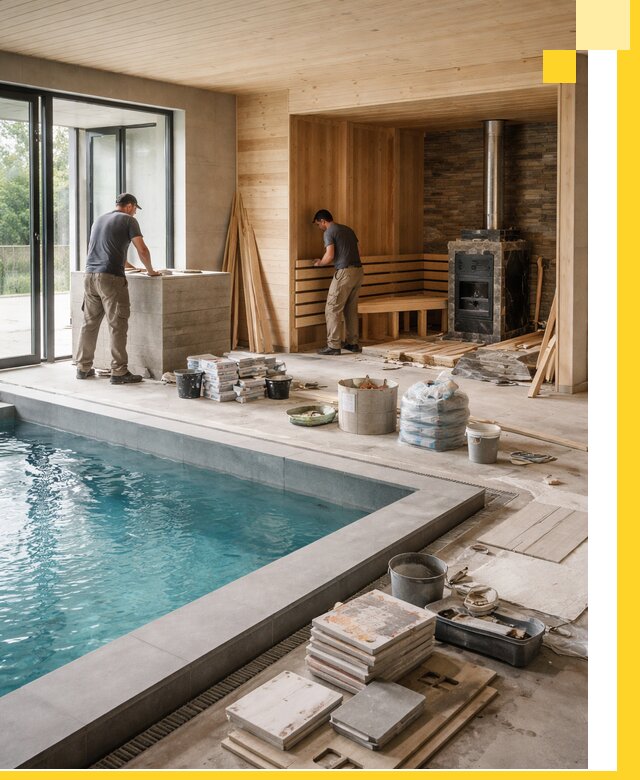 Проектирование и строительство бань с бассейном в Южноуральске