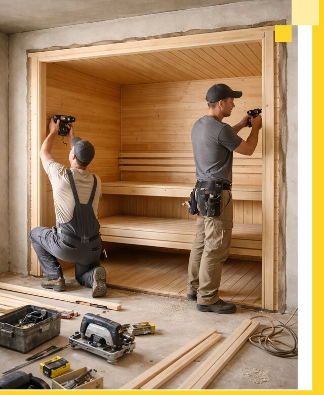 Монтаж саун под ключ в Южноуральске — проектирование и установка