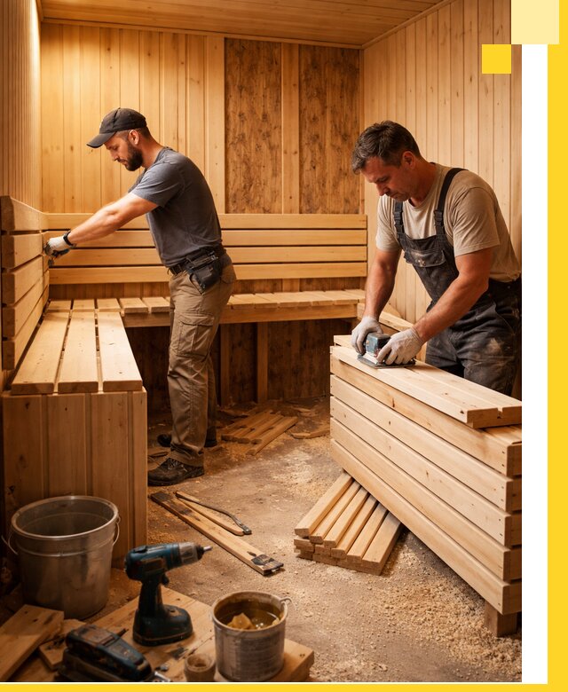 Профессиональный комплексный ремонт саун под ключ в Южноуральске