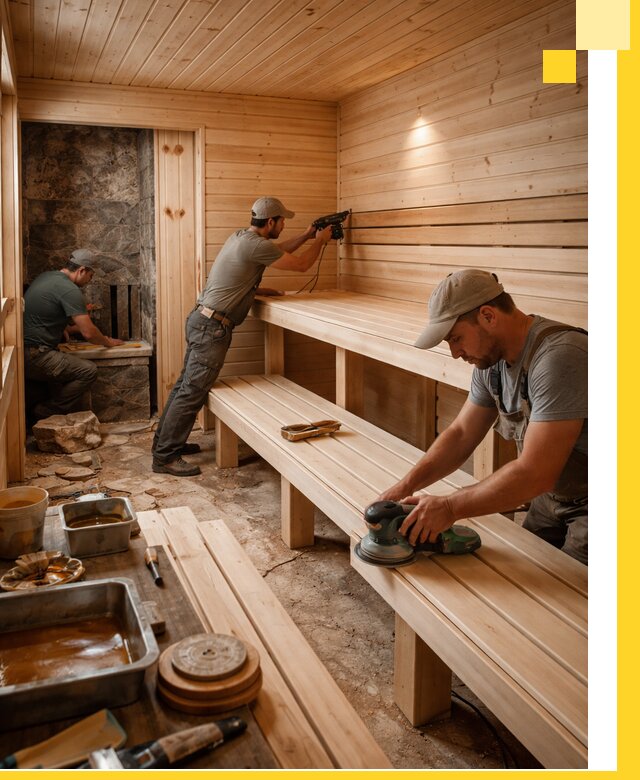 Профессиональная отделка бань в Южноуральске под ключ, с гарантией