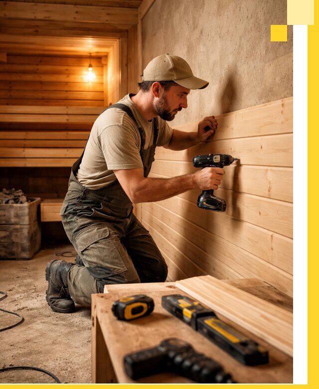 Профессиональная внутренняя отделка бани в Южноуральске под ключ