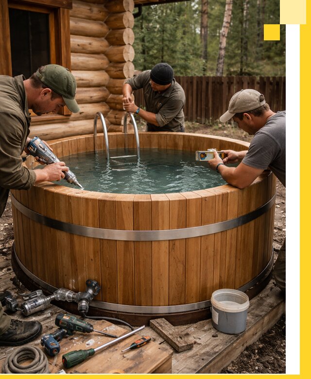 Строительство бань с купелью под ключ и отделкой в Южноуральске