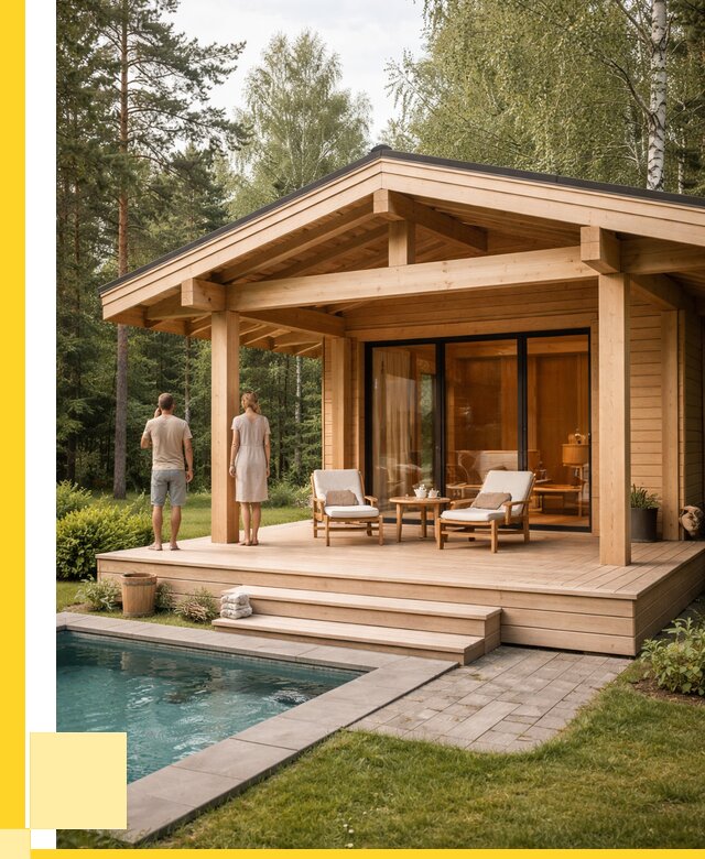 Бани с террасой под ключ в Южноуральске от 656160 р. | ЭриданЖрк