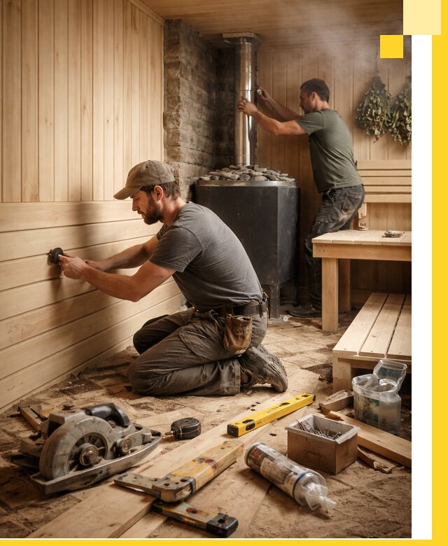 Полное строительство и оснащение парных под ключ в Южноуральске