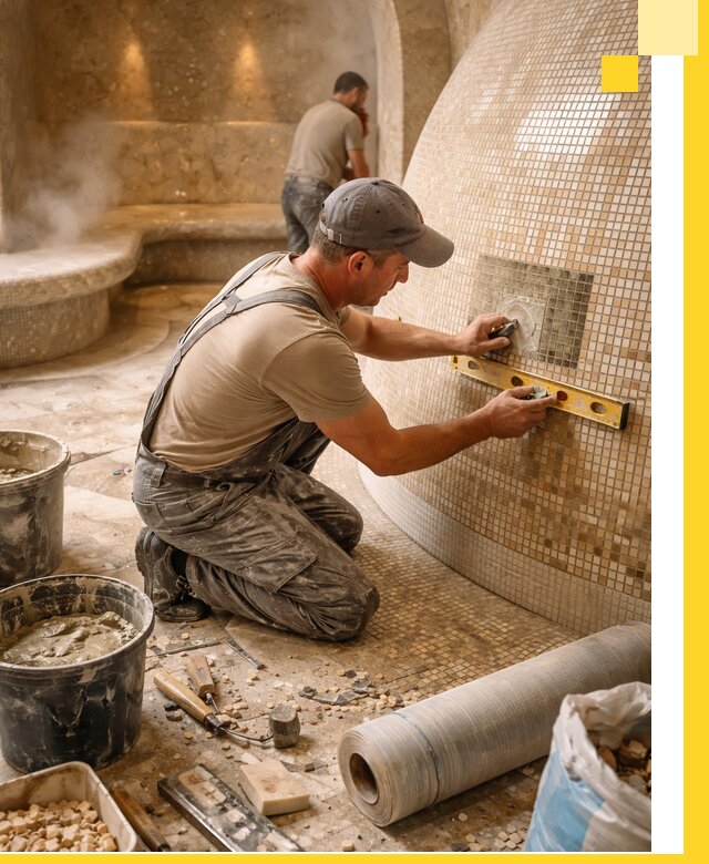 Хамам под ключ в Южноуральске: проектирование, строительство, отделка