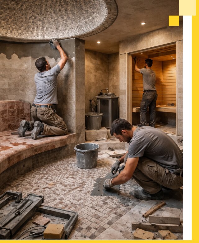 Проект и строительство хамама бани и сауны под ключ в Южноуральске