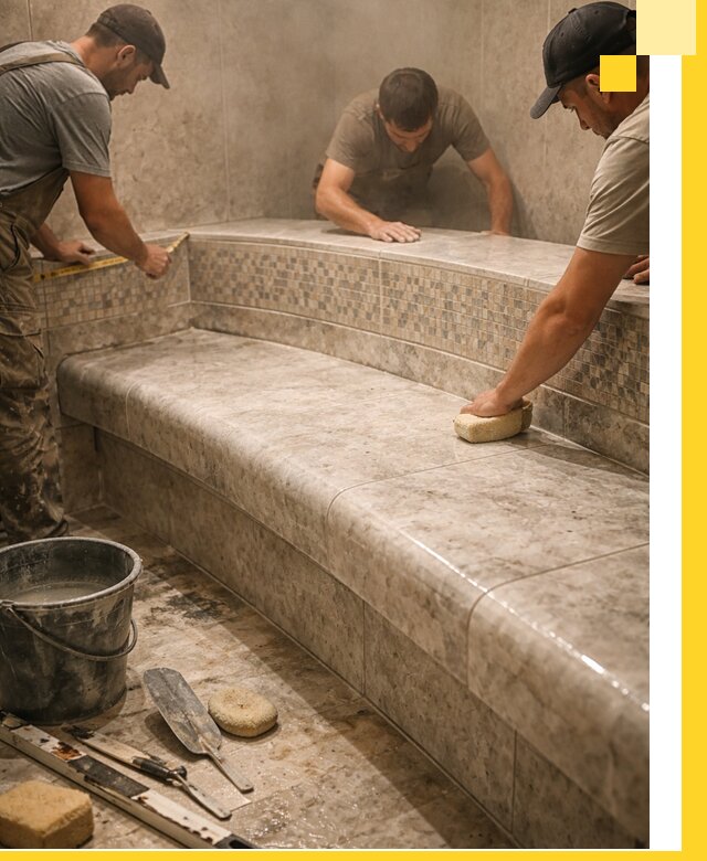 Изготовление и установка сидений для хамама в Южноуральске