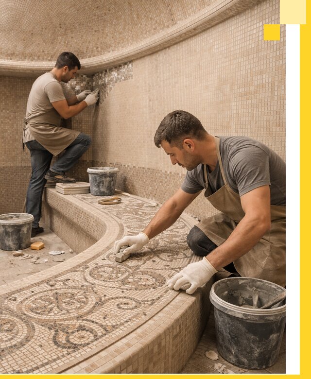 Плитка для хамама в Южноуральске, укладка, подбор и поставка